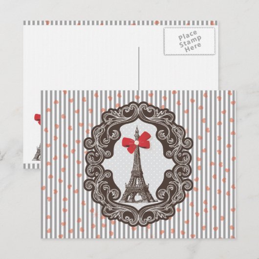Paris Vintag Postkarte (Vorne/Hinten)