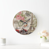 Paris Vintag: Postkartenstil Große Wanduhr (Zuhause)