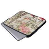 Paris Vintag: Postkartenstil Laptopschutzhülle (Vorne Knopf)