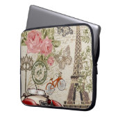 Paris Vintag: Postkartenstil Laptopschutzhülle (Vorderseite Links)