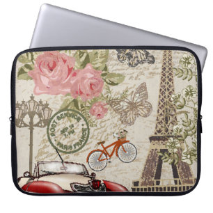 Paris Vintag: Postkartenstil Laptopschutzhülle