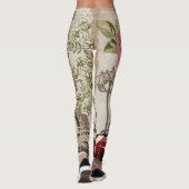 Paris Vintag: Postkartenstil Leggings (Rückseite)
