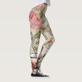 Paris Vintag: Postkartenstil Leggings (Rechts)