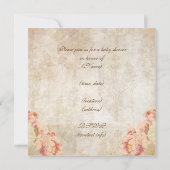 Paris Vintag Rosa Roses Kinderdusche Einladung (Rückseite)