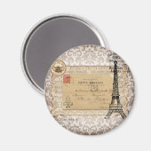 Paris Vintag Shabby Chic Eiffel Tower Magnet (Vorderseite/Rückseite)