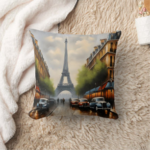 Paris Vintage Aquarellmalerei Kissen