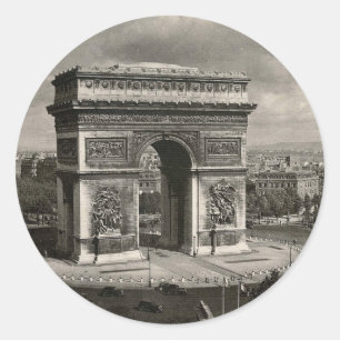 Paris vintage Arc de Triomphe 1943 Runder Aufkleber