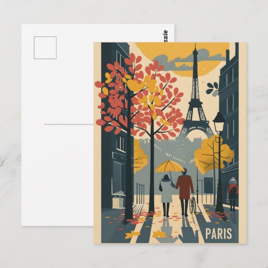 Paris Vintage Art Postkarte (Vorne/Hinten)