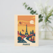 Paris Vintage Art Postkarte (Stehend Vorderseite)