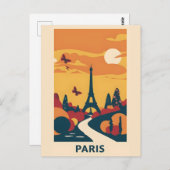 Paris Vintage Art Postkarte (Vorne/Hinten)