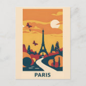Paris Vintage Art Postkarte (Vorderseite)
