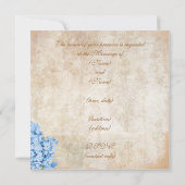 Paris Vintage blaue Hydrangea-Hochzeits-Einladung Einladung (Rückseite)