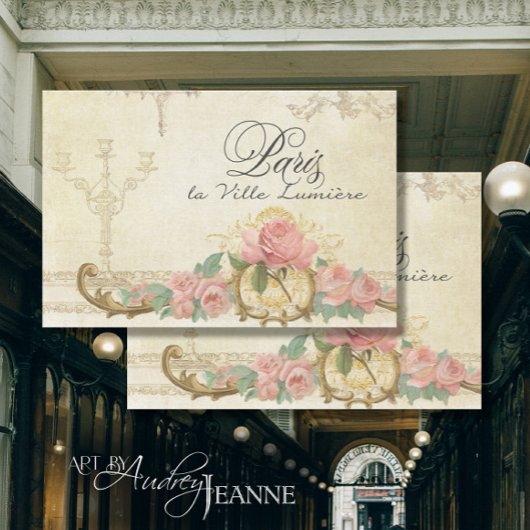 Paris Vintage Blumenschrift Ephemera Decoupage Seidenpapier