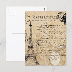 Paris Vintage Eiffelturm Postkarte