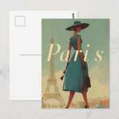 Paris Vintage Mode Postkarte (Vorne/Hinten)