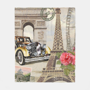 Paris Vintage-Plakat. vintage, plakat, paris, alt, Fleecedecke
