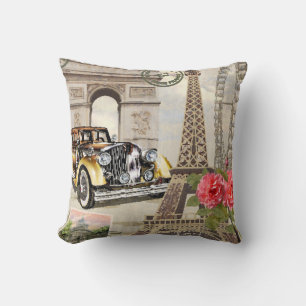 Paris Vintage-Plakat. vintage, plakat, paris, alt, Kissen