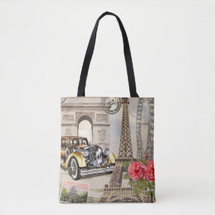 Paris Vintage-Plakat. vintage, plakat, paris, alt, Tasche