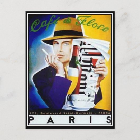 Paris Vintage Postkarte (Vorderseite)