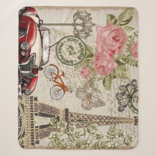 Paris Vintage: Postkartenstil Sherpadecke
