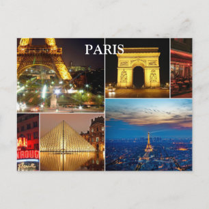 Paris Vintage Reise Tourismus Fügen Sie Postkarte