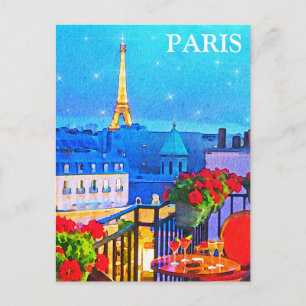 Paris Vintage Reise Tourismus Zusatz Postkarte