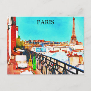 Paris Vintage Reise Tourismus Zusatz Postkarte