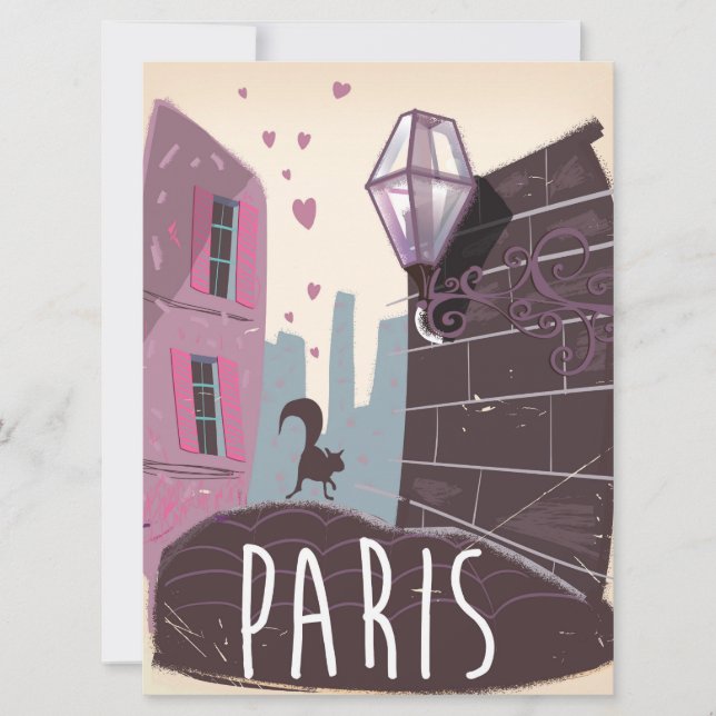 Paris Vintage Reiseplakat. (Vorderseite)