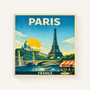 Paris Vintage Reiseposter Notizbuch