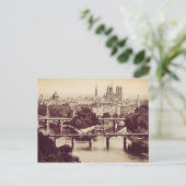 Paris Vintage Sehenswürdigkeiten Postkarte (Stehend Vorderseite)