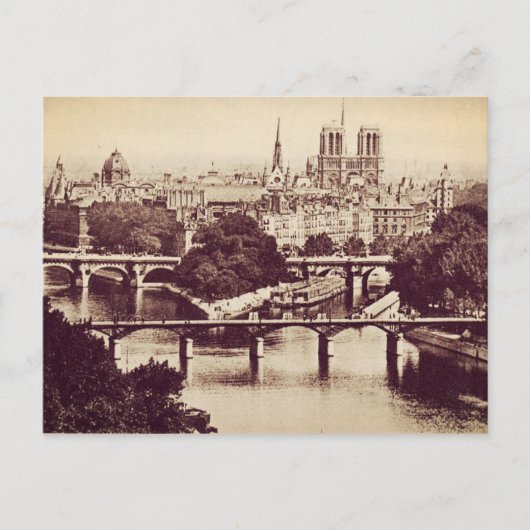 Paris Vintage Sehenswürdigkeiten Postkarte (Vorderseite)