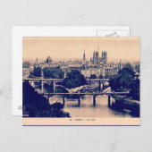 Paris Vintage Sehenswürdigkeiten Postkarte (Vorne/Hinten)