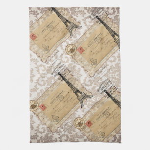Paris Vintage Shabby Chic Eiffelturm Geschirrtuch