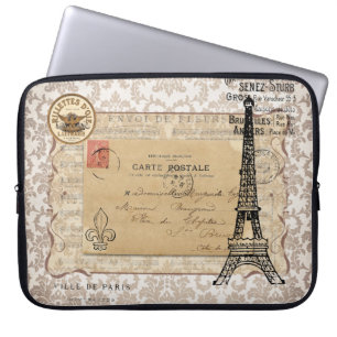Paris Vintage Shabby Chic Eiffelturm Laptopschutzhülle