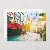 Paris Vintage Tourismus Add Postkarte (Vorne/Hinten)