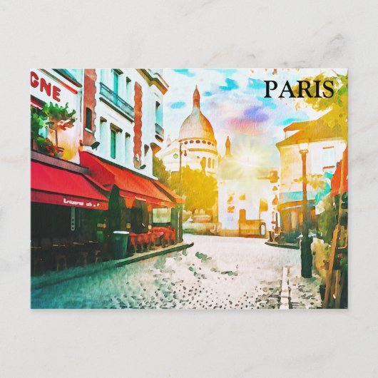 Paris Vintage Tourismus Add Postkarte (Vorderseite)