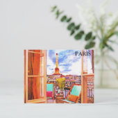 Paris Vintage Tourismus Add Postkarte (Stehend Vorderseite)