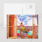 Paris Vintage Tourismus Add Postkarte (Vorne/Hinten)