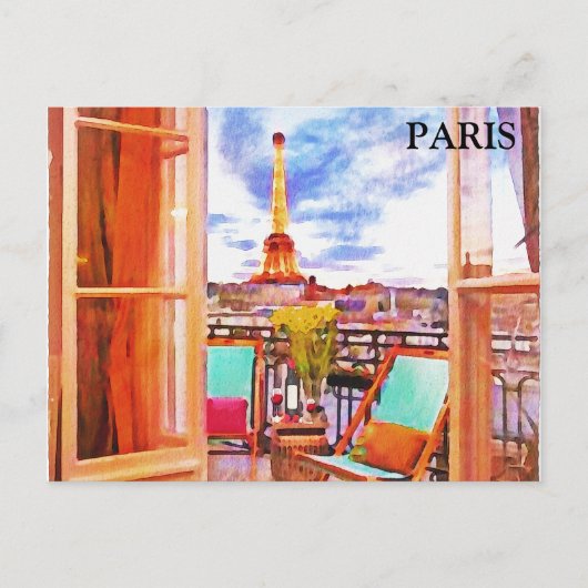 Paris Vintage Tourismus Add Postkarte (Vorderseite)