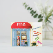 Paris Vintage Tourismus Add Postkarte (Stehend Vorderseite)