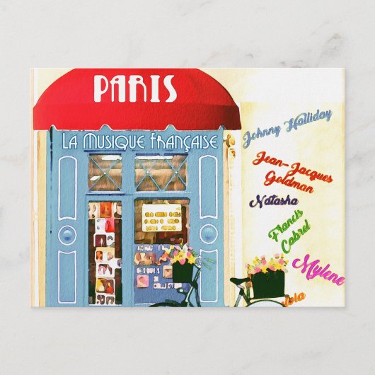 Paris Vintage Tourismus Add Postkarte (Vorderseite)