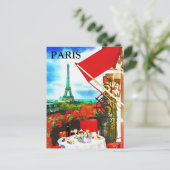 Paris Vintage Tourismus Add Postkarte (Stehend Vorderseite)