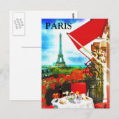 Paris Vintage Tourismus Add Postkarte (Vorne/Hinten)