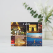Paris Vintage Tourismus Postkarte (Stehend Vorderseite)