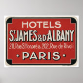 Paris Vintage Travel Label Poster (Vorne)