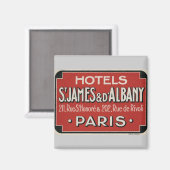 Paris Vintage Travel Luggage Label Magnet (Vorderseite/Rückseite)