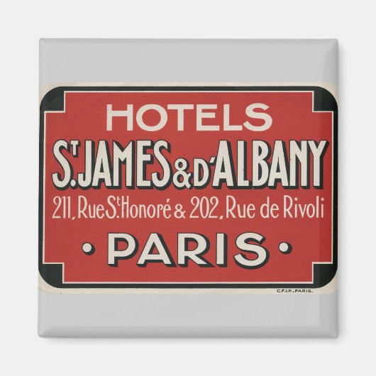 Paris Vintage Travel Luggage Label Magnet (Vorne)