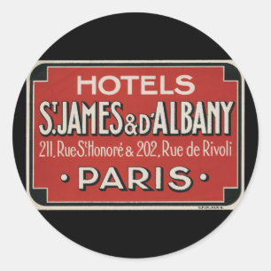 Paris Vintage Travel Luggage Label Runder Aufkleber
