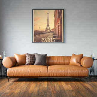 Paris Vintage Travel | Pastell Eiffelturm Poster