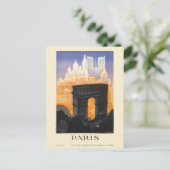 Paris Vintage Travel Poster 1935 Postkarte (Stehend Vorderseite)